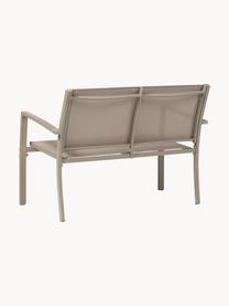 Outdoor loungeset Trent, 4-delig, Frame: gepoedercoat aluminium, Zitvlak: textiel, Tafelblad: glas, Beige, Set met verschillende formaten