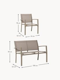 Garten-Lounge-Set Trent, 4-tlg., Gestell: Aluminium, pulverbeschich, Sitzfläche: Textil, Tischplatte: Glas, Beige, Set mit verschiedenen Grössen