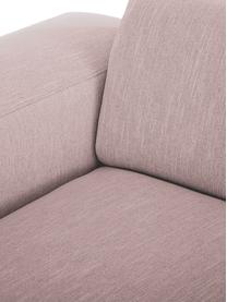 Hoekbank Melva (3-zits) in roze, Bekleding: polyester, Frame: massief grenenhout, spaan, Poten: grenenhout De poten bevin, Geweven stof roze, B 240 x D 144 cm
