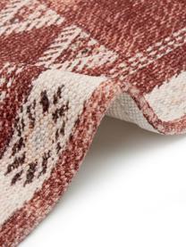 Chodnik z bawełny z frędzlami Tanger, 100% bawełna, Terakota, odcienie kremowego, S 60 x D 190 cm