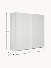 Schwebetürenschrank Mia, 2-türig, Holzwerkstoff aus heimischen Hölzern aus nachhaltiger Forstwirtschaft, beschichtet, Weiß, B 225 x H 210 cm