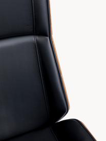 Sedia da scrivania in similpelle Rouven, regolabile in altezza, Gambe: acciaio verniciato a polv, Similpelle nero, legno, Larg. 59 x Prof. 64 cm