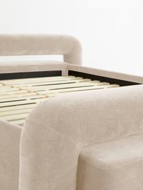 Cama tapizada Komoro, Tapizado: poliéster (texturizado) A, Estructura: madera de pino maciza, Tejido beige, An 160 x L 200 cm