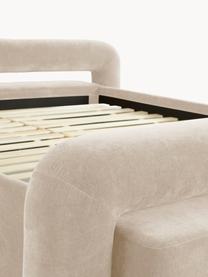 Gestoffeerd bed Komoro, Bekleding: polyester (gestructureerd, Frame: massief grenenhout, Geweven stof beige, B 160 x L 200 cm