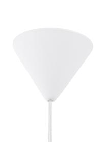 Lampada a sospensione piccola Ray, Baldacchino: plastica, Bianco, legno chiaro, Ø 12 x Alt. 10 cm