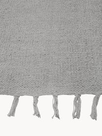 Tapis fin de couloir, gris, tissé main Agneta, 100 % coton, Gris, larg. 70 x long. 250 cm