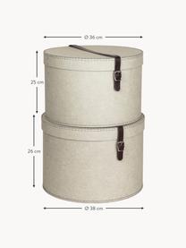 Boîtes de rangement rondes Rut, 2 élém., Beige clair, Lot de différentes tailles