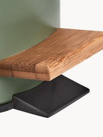 Papelera Tallin, Interior: metal recubierto, Exterior: plástico, Verde salvia, madera clara, 3 L