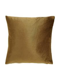 Gold besticktes Samt-Kissen Elephant in Braun, mit Inlett, 100% Samt (Polyester), Braun, Goldfarben, B 45 x L 45 cm