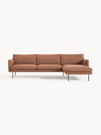 Ecksofa Moby, Bezug: Polyester Der hochwertige, Gestell: Massives Kiefernholz, Webstoff Nougat, B 280 x T 160 cm, Eckteil links