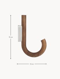 Colgador de madera de nogal Umbrella, tamaños diferentes, Anclaje: acero recubierto, Madera de nogal, plateado, An 13 x Al 19 cm