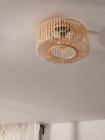 Lampada da soffitto in bambù Bromo, Paralume: bambù, Baldacchino: metallo rivestito, Beige, Ø 40 x Alt. 18 cm