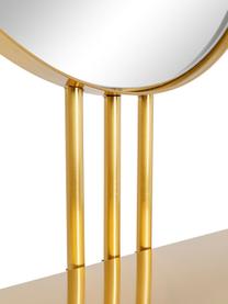 Ręcznie wykonana toaletka z lustrem Art, Blat: metal malowany proszkowo,, Nogi: metal malowany proszkowo,, Odcienie złotego, szkło lustrzane, S 70 x W 153 cm
