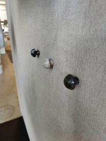 Mramorový nástenný vešiak Alton, Mramor, Mramorovaná čierna, Ø 3 x H 5 cm