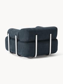 Fauteuil lounge Stella, Tissu bleu denim, larg. 111 x prof. 100 cm