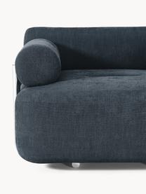 Loungefauteuil Stella, Bekleding: 85% polyester, 15% katoen, Frame: massief sparrenhout, PEFC, Geweven stof denimblauw, B 111 x D 100 cm