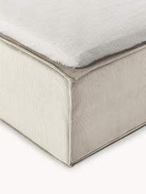 Cord-Boxspringbett Lennon, Bezug: 92 % Polyester, 8 % Polya, Matratze: 7-Zonen-Taschenfederkern, Füße: Massives Birkenholz Diese, Cord Hellbeige, B 140 x L 200 cm, Härtegrad H3