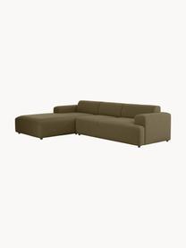 Ecksofa Melva (4-Sitzer), Bezug: 100% Polyester Der hochwe, Gestell: Massives Kiefernholz, Spa, Webstoff Olivgrün, B 319 x T 196 cm, Eckteil rechts