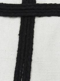 Housse de coussin 50x50 pur coton Quasten, 100 % coton, Blanc, noir, larg. 50 x long. 50 cm