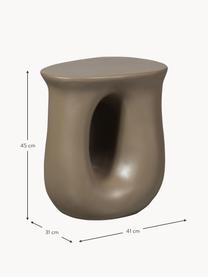 Odkládací stolek Moson, Oxid hořečnatý, Greige, Š 41 cm, V 45 cm