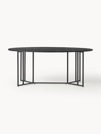 Table ovale en bois de manguier Luca, tailles variées, Bois de manguier, noir laqué, larg. 240 x prof. 100 cm
