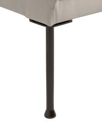 Sofa narożna z aksamitu Fluente, Tapicerka: aksamit (wysokiej jakości, Stelaż: lite drewno sosnowe z cer, Nogi: metal malowany proszkowo, Greige aksamit, S 221 x G 200 cm, lewostronna