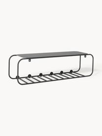 Wandgarderobe Nash aus Metall, Metall, pulverbeschichtet, Schwarz, B 94 x H 26 cm