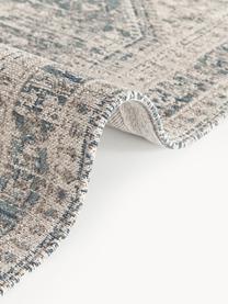 Chenilleteppich Mahdi, 66 % Polyester, 34 % Wolle (RWS-zertifiziert), Blau, Beige, B 120 x L 180 cm (Größe S)
