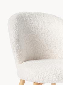 Chaise rembourrée en tissu peluche Serena, Peluche blanc, bois de frêne, larg. 56 x prof. 64 cm