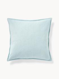 Housse de coussin 50x50 en coton Vicky, 100 % coton bio, Bleu ciel, larg. 50 x long. 50 cm