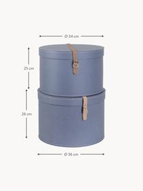 Boîtes de rangement rondes Rut, 2 élém., Gris-bleu, Lot de tailles différentes