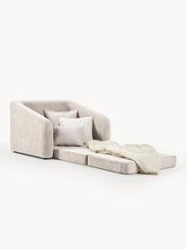 Sillón cama Eliot, Tapizado: 88% poliéster, 12% nylon , Patas: plástico, Tejido blanco crema, An 100 x F 94 cm