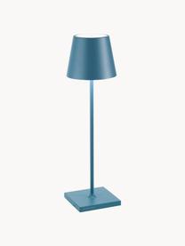 Lampe à poser LED mobile Poldina, intensité lumineuse variable, Bleu pétrole, mat, Ø 11 x haut. 38 cm