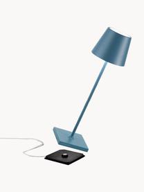 Lampe à poser LED mobile Poldina, intensité lumineuse variable, Bleu pétrole, mat, Ø 11 x haut. 38 cm