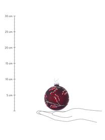Handgemaakte kerstballenset Winterberry, 12-delig, Rood, wit, groen, Ø 8 cm