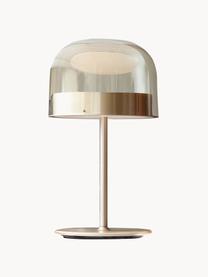 Ručne vyrobená stolová LED lampa Equatore, Priehľadná, odtiene zlatej, Ø 24 x V 43 cm