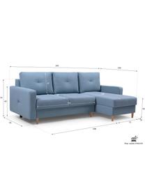 Sofa narożna z funkcją spania i miejscem do przechowywani Vinci (4-osobowa), Tapicerka: 100% poliester, Niebieski, S 231 x G 146 cm