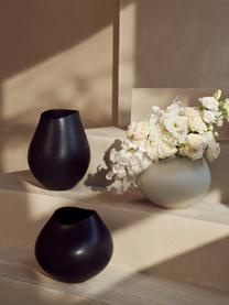 Handgefertigte Vase Opium aus Steingut, Steingut, Schwarz, Ø 29 x H 28 cm