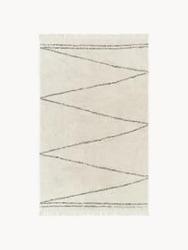 Ręcznie tuftowany dywan z bawełny z frędzlami Asisa, 100% bawełna, Beżowy, czarny, S 160 x D 230 cm (Rozmiar M)