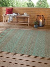 In- & outdoor vloerkleed Sidon met grafisch patroon, 100% polypropyleen, Groen, taupe, B 200 x L 290 cm (maat L)