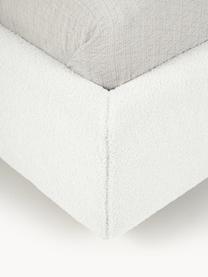 Lit matelassé en tissu bouclé avec rangement Ebba, Tissu peluche blanc, larg. 160 x long. 200 cm