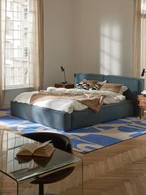 Čalouněná bouclé postel Lennon, Šedomodrá, Š 208 cm, D 243 cm (plocha k ležení 140 cm x 200 cm)