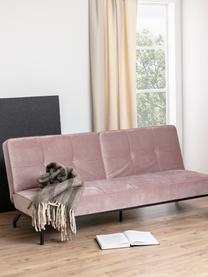 Divano letto 3 posti in velluto Perugia, Rivestimento: poliestere Il rivestiment, Piedini: metallo verniciato, Velluto rosa antico, Larg. 198 x Prof. 95 cm