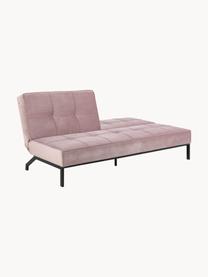 Sofá cama de terciopelo Perugia (3 plazas), Tapizado: poliéster Alta resistenci, Patas: metal pintado, Terciopelo rosa palo, An 198 x F 95 cm