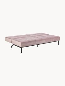 Sofá cama de terciopelo Perugia (3 plazas), Tapizado: poliéster Alta resistenci, Patas: metal pintado, Terciopelo rosa palo, An 198 x F 95 cm