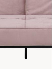 Sofá cama de terciopelo Perugia (3 plazas), Tapizado: poliéster Alta resistenci, Patas: metal pintado, Terciopelo rosa palo, An 198 x F 95 cm