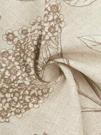 Strofinaccio in cotone con stampa floreale Freya 2 pz, 86% cotone, 14% lino, Beige, marrone, Larg. 50 x Lung. 70 cm