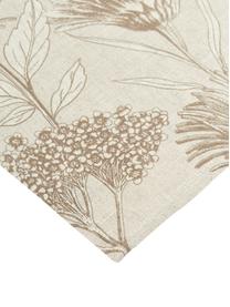 Strofinaccio in cotone con stampa floreale Freya 2 pz, 86% cotone, 14% lino, Beige, marrone, Larg. 50 x Lung. 70 cm