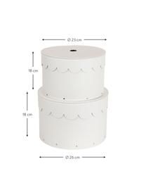 Aufbewahrungsboxen-Set Wilma, 2-tlg., Fester, laminierter Karton (100 % recyceltes Papier), Gebrochenes Weiß, Set mit verschiedenen Größen