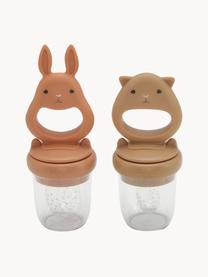 Fruitzuiger Bunny, set van 2, Silicone, Nougat, beige, Set met verschillende formaten